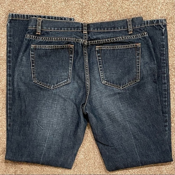 The Limited Dark Wash Denim Jeans w/ Perm Crease Straight Leg Classic Fit - Picture 2 of 14